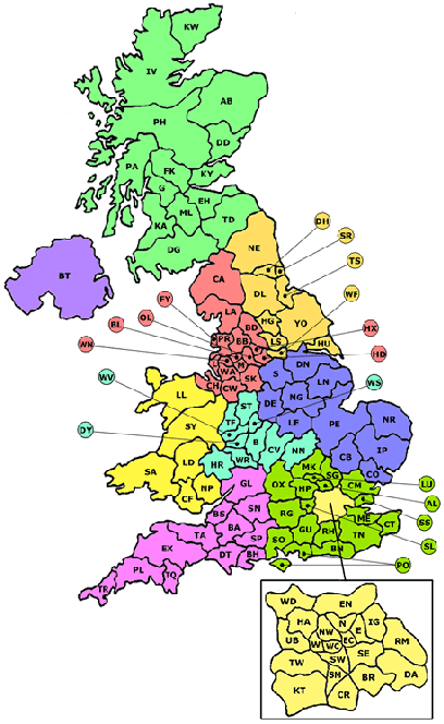 SimplyPostcode > FAQ > Postcode Areas