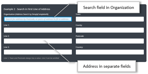 Address Finder in First Line of Address